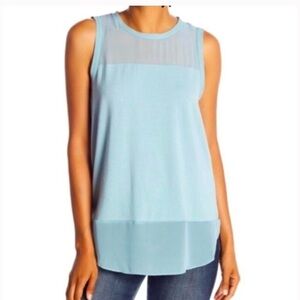 Vince Camuto Crew Neck Mixed Media Block Blouse Shell Tank XL